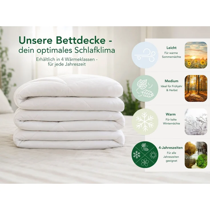 Dreamstar Microfaserbettdecke, Bettdecken 2er-Set - 4-Jahreszeiten, Ganzjahres, Winter & Sommer, Füllung: Faserfüllung, Bezug: angenehm weiche Microfaser, Ganzjahresbettdecke, Sommer und Winter – Bild 3
