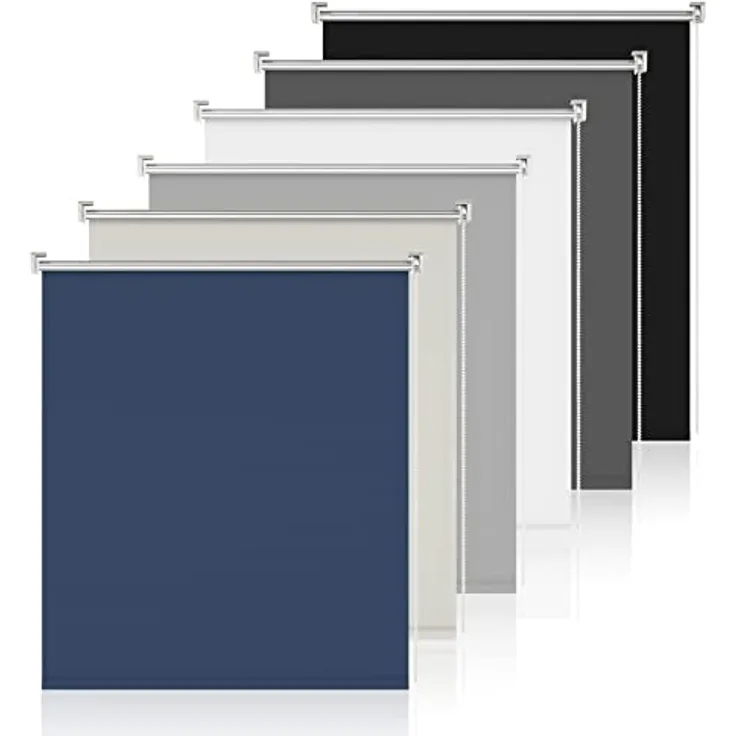 Verdunkelungsrollo ohne Bohren Klemmfix Dunkelblau B105 x H160 cm Klemmrollos für Fenster Fensterrollo innen Sichtschutz