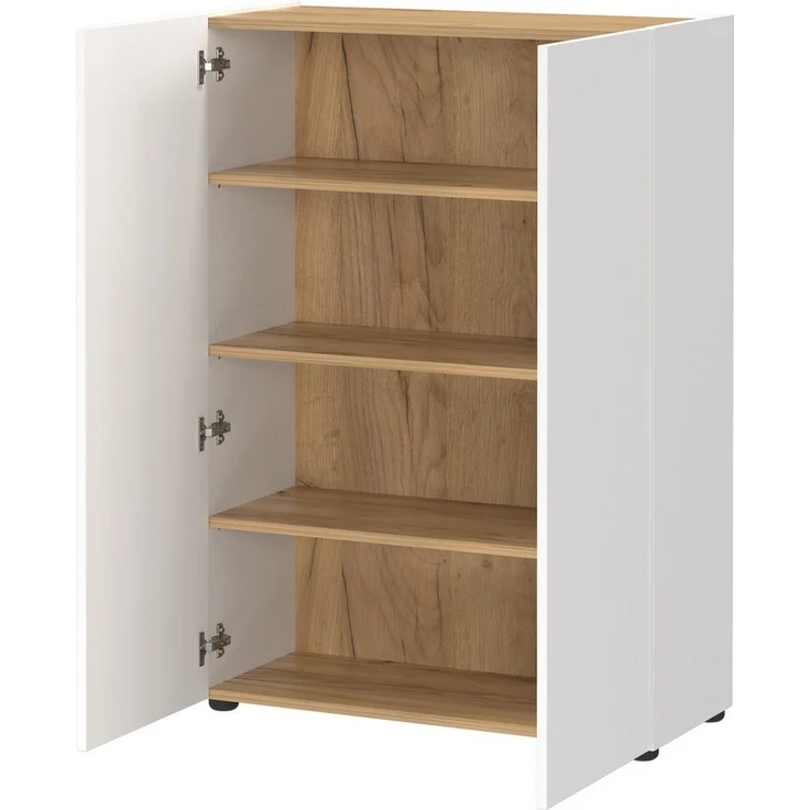 Germania Schuhschrank 1590-513 GW-Alviano, in Weiß/Navarra-Eiche-Nb, mit Platz für bis zu 12 Paar Schuhe, 74 x 105 x 33 cm (BxHxT) – Bild 3