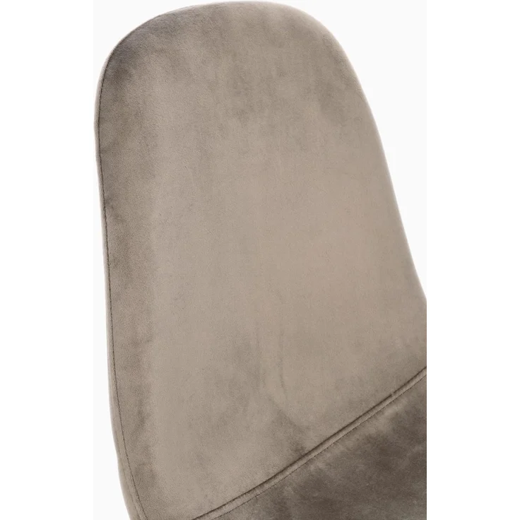 Esszimmerstuhl New Irelia aus Samt, modern gepolstert, Taupe, 4er-Set, schwarzes Metallgestell – Bild 5