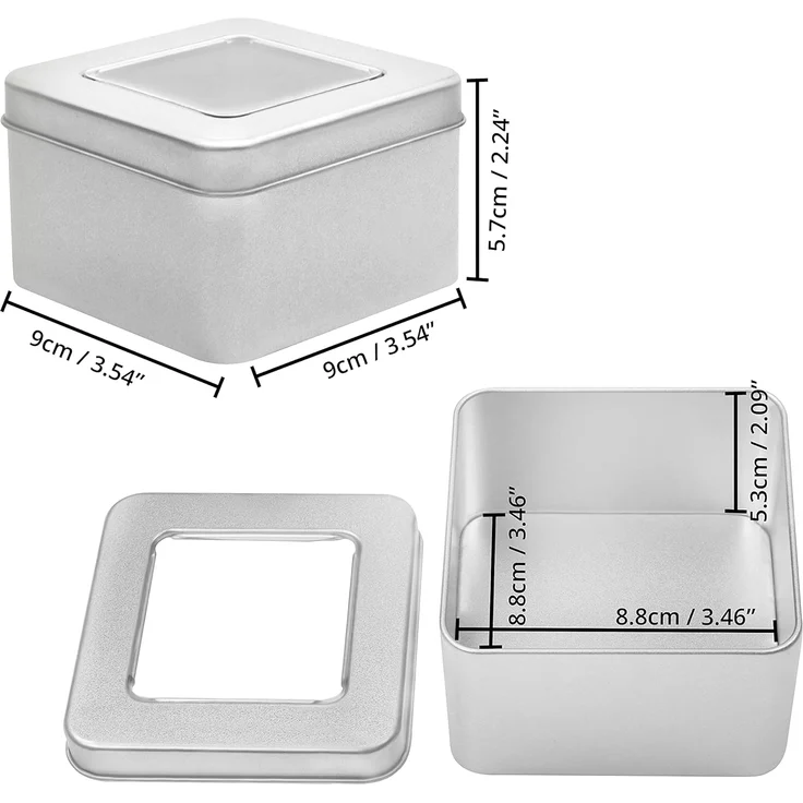 Kurtzy Vorratsdose 10er Pack Silberne Metalldosen - Kleine Metallboxen 9x9xH5,7cm, Metall, (10-tlg) – Bild 2
