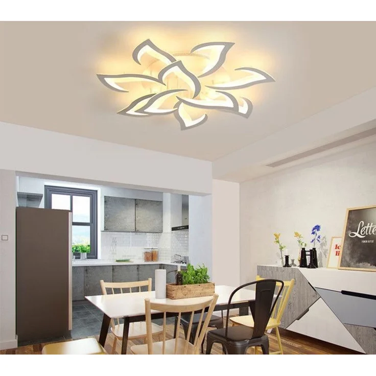 DELIPOP – Plafonnier blanc 84W für den Salon – Lustre – Design mit 10 Lumen, Intensität variabel, Ø80 cm, für den Krippen – und Schlafzimmerbereich – Weiß – 82x82x12cm – Bild 3