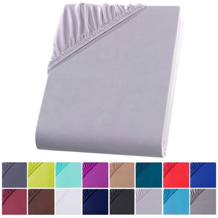 Visaggio Spannbettlaken Mikrofaser Spannbetttuch Bettlaken 90x200 140x200 180x200 200x220, Microfaser, Gummizug: rundum, viele Größen und Farben, Steghöhe 30 cm für Matratzenhöhen bis 22 cm – Bild 4