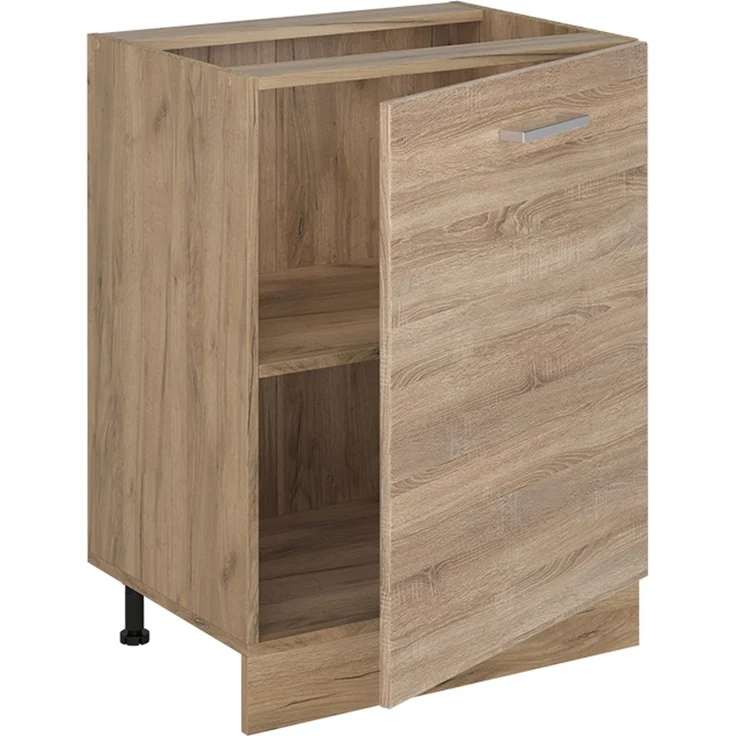 Küchenunterschrank R-Line Sonoma/Goldkraft Eiche 60 cm mit 1 Tür Arbeitsplatte Anthrazit Vicco – Bild 3