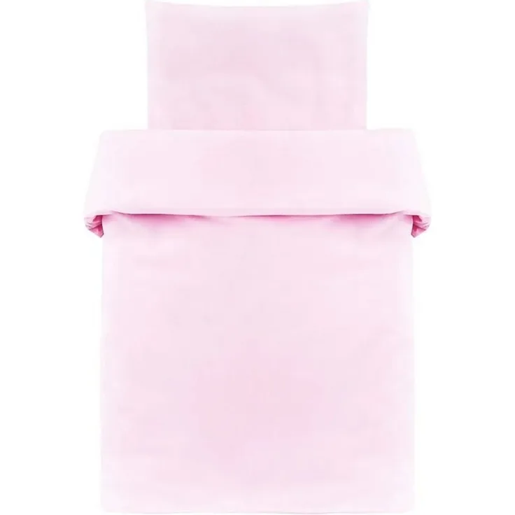 Makian Kinderbettwäsche Uni Rosa, Baumwolle, Kinderbettwäsche 80x80 cm / 35x40 cm Deckenbezug, Kissenbezug