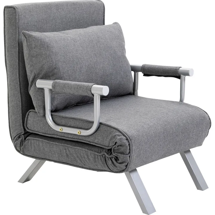 Rayofly-Relax- und Liegesessel mit Bettfunktion, Gästebett, Grau, H 800cm x T 650cm x B 690cm