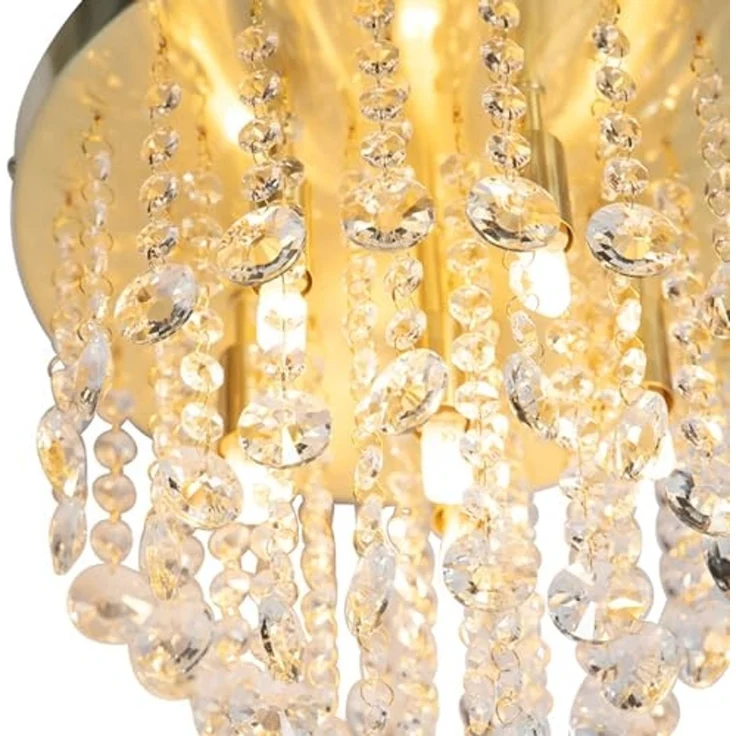 Qazqa Deckenleuchte Medusa, ohne Leuchtmittel, G9, Gold/Messing, Art Deco, Glas, 6-flammig – Bild 4