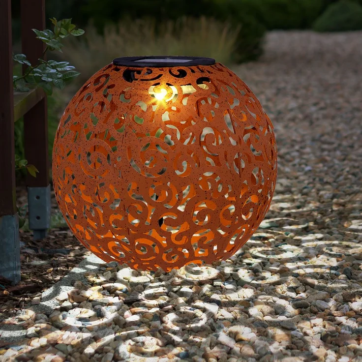 LED Solarleuchte, Dekorgeflecht-Kugel, Höhe 54 cm – Bild 10