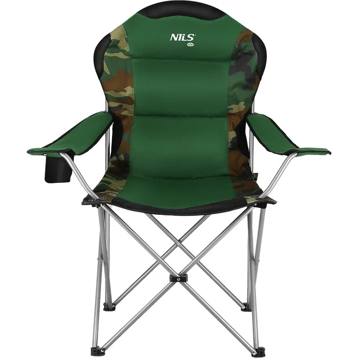 NILS NC3080 Campingstuhl – Klappbarer Outdoor-Stuhl Angelstuhl mit Tragetasche Dunkelgrün – Bild 1
