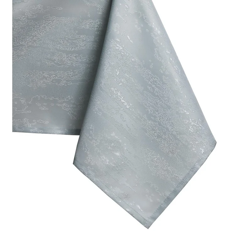 AmeliaHome 80x80 cm Tischdecke Tischtuch Tafeldecke Fleckschutz Vesta | Lotuseffekt Abwaschbar Wasserabweisend Ornament Silber