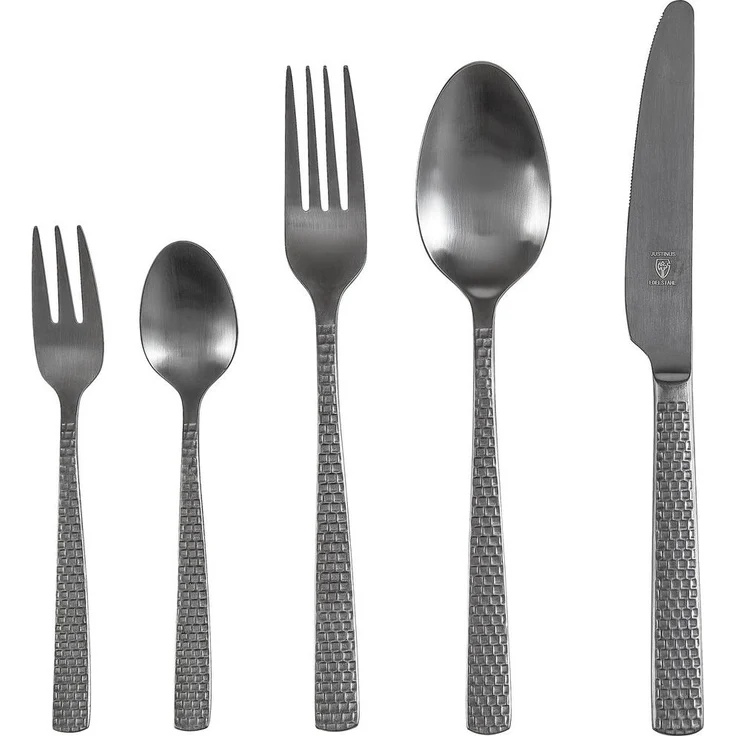 Justinus Besteckset Sunset, 30-teiliges metallisches Besteckset in Schwarz für Essen & Trinken
