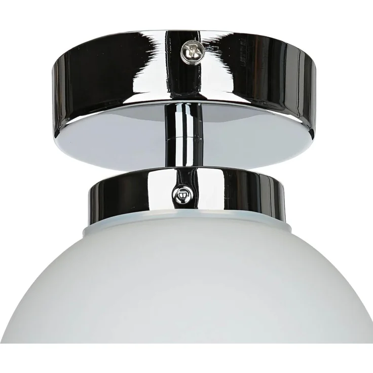 Licht-Erlebnisse Deckenleuchte TOHO, ohne Leuchtmittel, Badlampe Decke Chrom Weiß E14 Kugelschirm – Bild 4