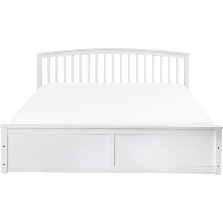 Bett mit Stauraum Kiefernholz CLARBEC 180x200 cm Weiß – Bild 6