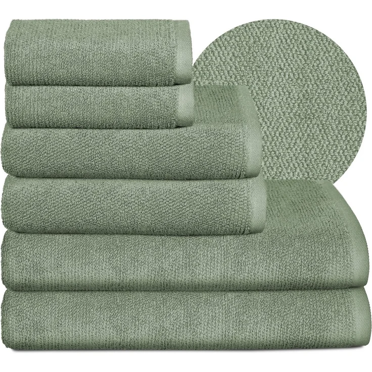 Beautex Handtuch Set Handtuch Set, Made in Europe, Frottier, (Multischlaufen-Optik, Frottier Premium Set aus 100% Baumwolle 550g/m) – Bild 5