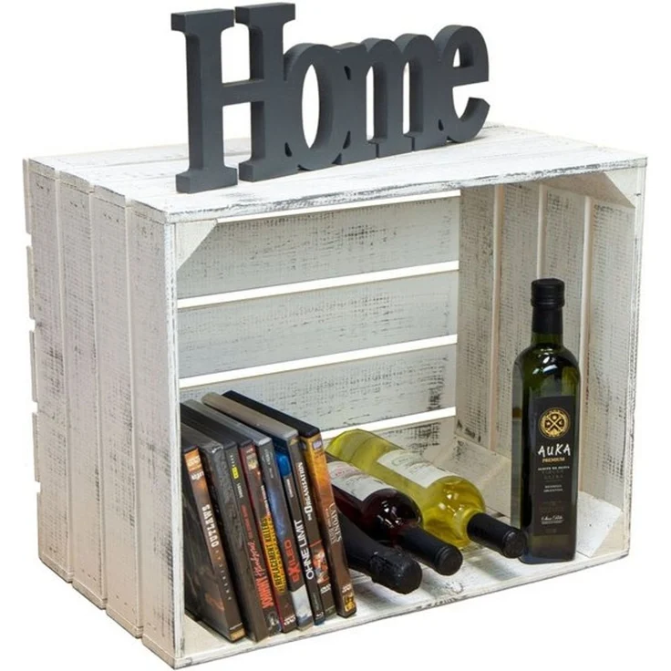 Kistenkolli Altes Land Allzweckkiste Obstkiste Johanna neu - Shabby weiß Weinkiste Apfelkiste Holzkiste (Spar-Set, 1er Set) – Bild 4