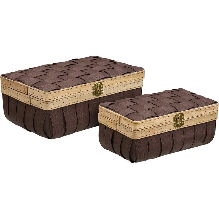 House Nordic Körbe, Holzoptik, braun, Set aus zwei