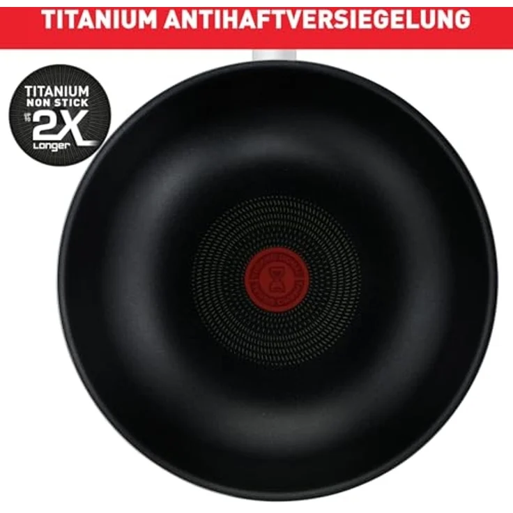 Tefal D52619 Resist Wokpfanne| sichere Titanium Antihaftversiegelung | Thermo-Signal Temperaturindikator | leichte Reinigung | Flame Protect-Technologie | Schwarz|28 cm / tief – Bild 4