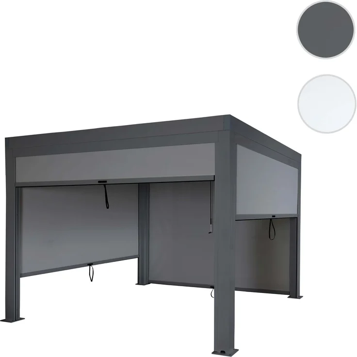 Mendler 'HWC-L46' Pergola, Regenrinne sturmfest, Aluminium anthrazit, 3x3m – Bild 10