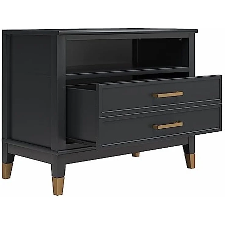 loft24 Nachtschrank Westerleigh Beistelltisch, Nachttisch, Nachtkonsole mit Schublade, MDF – Bild 4