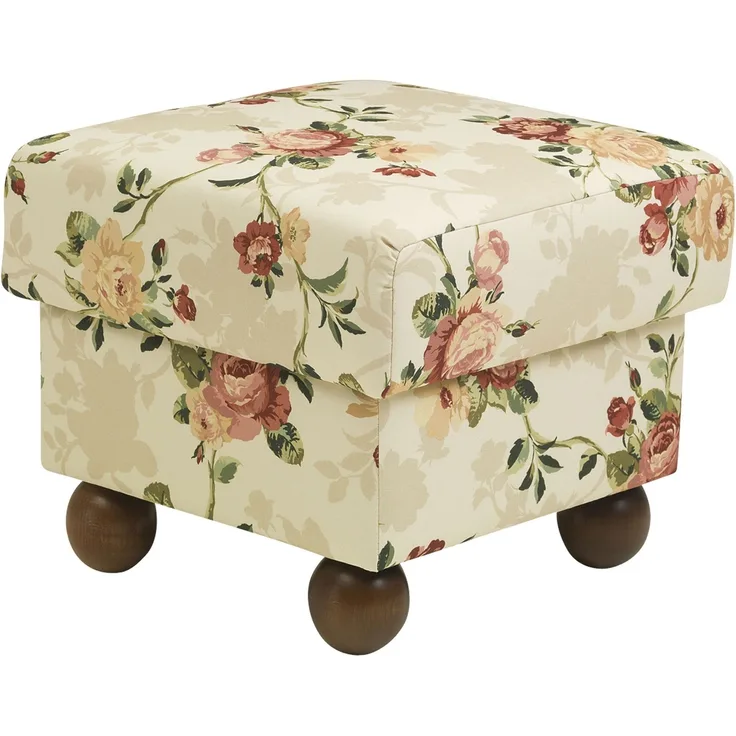 Hocker Kasha Bezug Flachgewebe Buche nussbaum dunkel / multi 22304