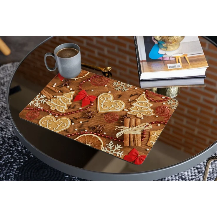 matches21 HOME & HOBBY Platzset Abwaschbare Tischsets 4er Set Weihnachten Kekse & Deko, (4-St), Platzsets als Tisch-Untersetzer und Tisch-Deko für Esstisch Teller – Bild 3