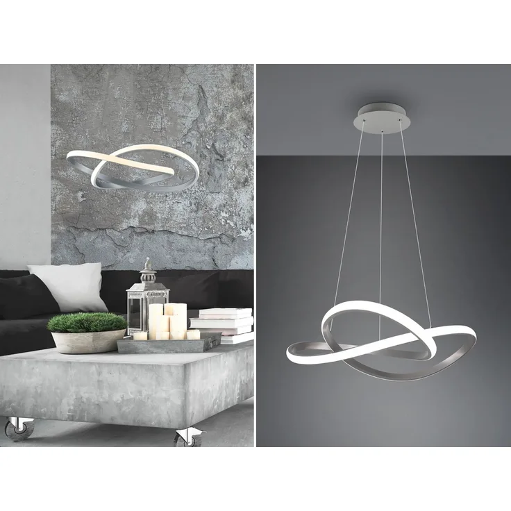 LED Hängeleuchte, silber, Switch Dimmer, H 150 cm, COURSE