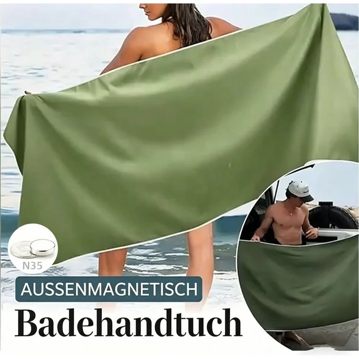 Toomoke Strandtuch Strandtuch Mikrofaser Badetuch Strandlaken mit Magnetverschluss, Magnet Schnelltrocknend Handtuch Duschtuch 190x76cm – Bild 3