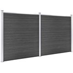 vidaXL Zaunelement Set WPC 353x186 cm Schwarz 3070429