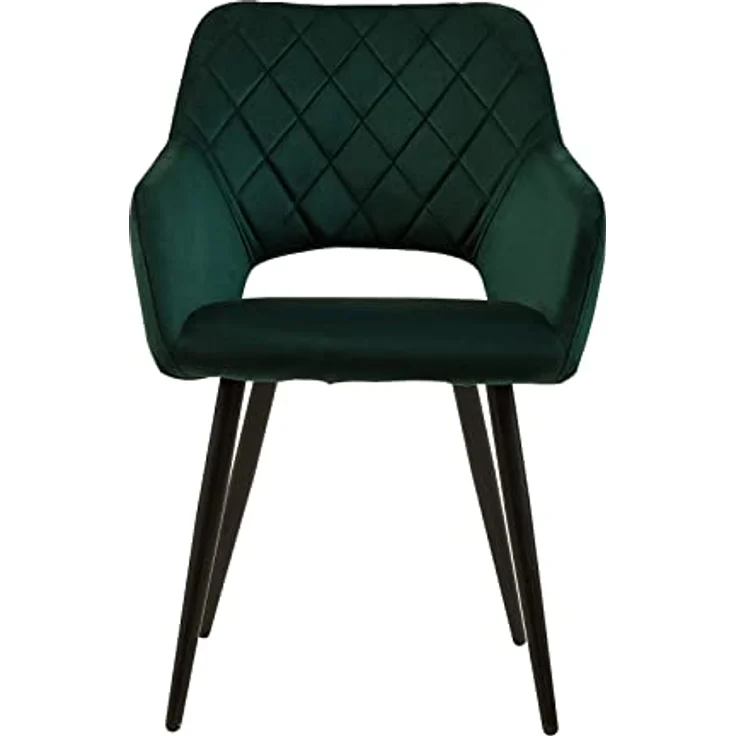 TUKAILAI Esszimmerstühle 2er Set aus Samt, Küchenstuhl Polsterstuhl mit Offener Rückenlehne,Armlehnen,Gepolstertem Sitz, Metallbeinen, Grün Stühle für Wohnzimmer,Esszimmer,Küche – Bild 10