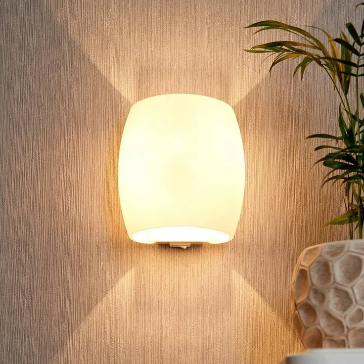 Lucande Wandleuchte Lusine, Glas Weiß IP20, 1 x 33 W – Bild 3