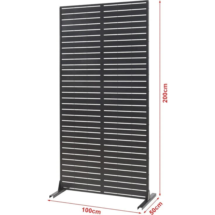 Indoor Trennwand Trolu Stahl 200x100x50 cm Schwarz [casa. pro] – Bild 3