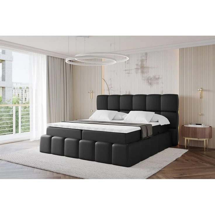 ALTDECOR Boxspringbett AURI (Multipocket-Matratze H4, H3 Matratze Bonellfederung, Topper, Kopfteil) – Bild 1