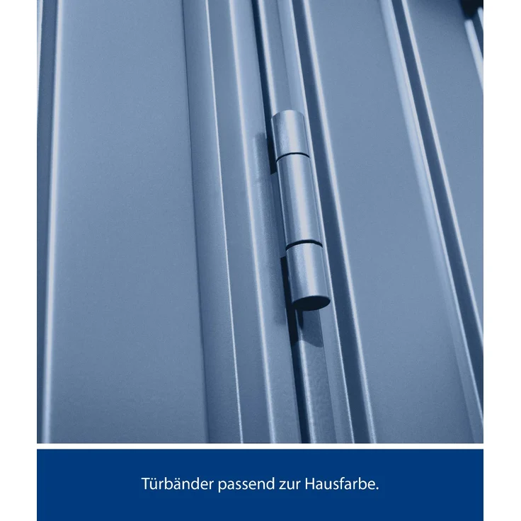Hörmann Metall-Gerätehaus Berry Classic mit Satteldach Typ 1, 259 x 121 cm, taubenblau, 3,1 m²,2-flüglige Tür – Bild 4