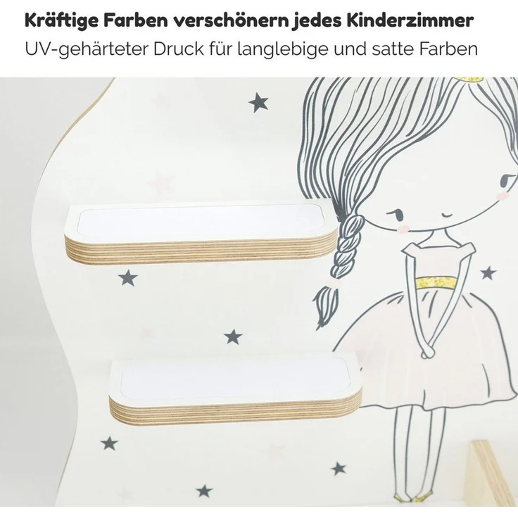stadtecken Holzregal für Musikbox I passend für die Toniebox und ca. 35 Tonies I Perfekte Aufbewahrung im Kinderzimmer I zum Aufstellen oder Aufhängen (Prinzessin) – Bild 2