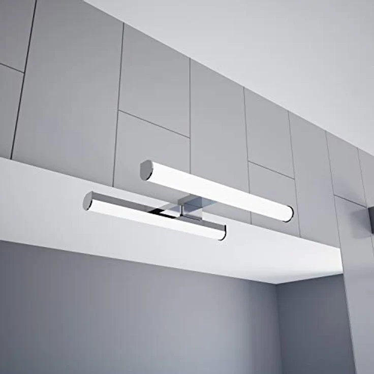kalb LED Spiegelleuchte LED 300mm Aufbauleuchte 230V Badezimmer Leuchte verchromt, 300mm warmweiß, warmweiß – Bild 2