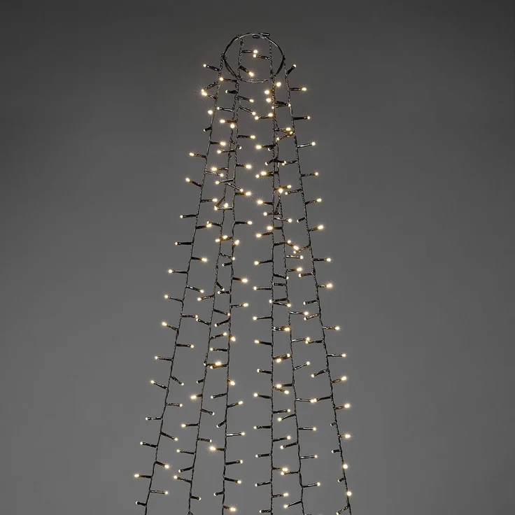 KONSTSMIDE LED-Baummantel Weihnachtsdeko aussen, Christbaumschmuck, 1080-flammig, Micro LED Compactlights Lichterkette mit Ring, 6 Stränge à 180 Dioden – Bild 2