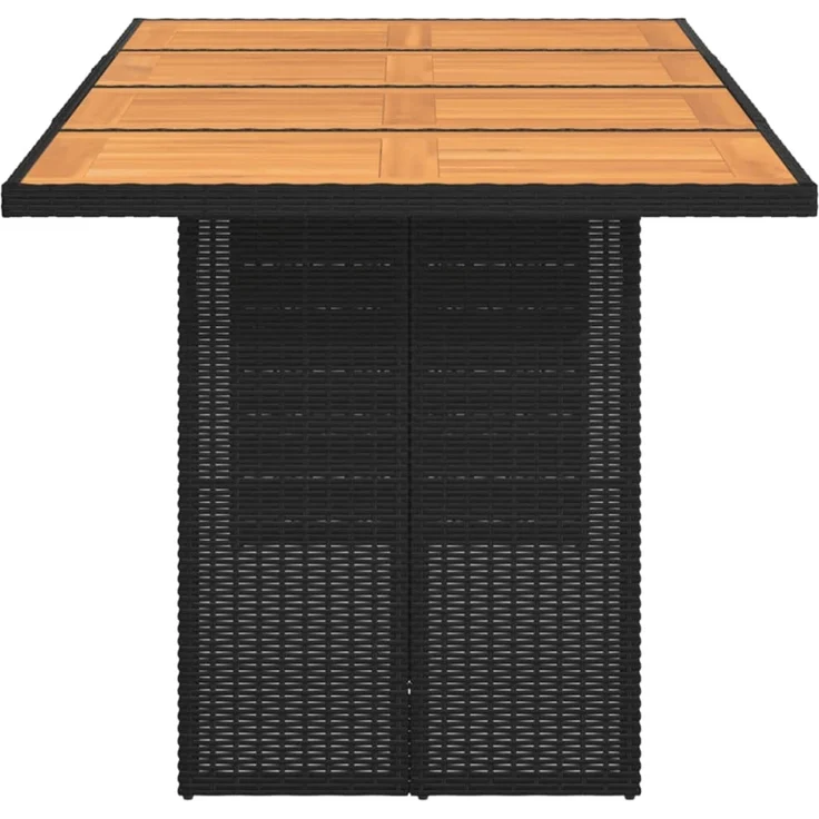 Gartentisch, Balkontisch mit Akazienholz-Platte 190 x 80 x 74 cm Poly Rattan – Bild 4