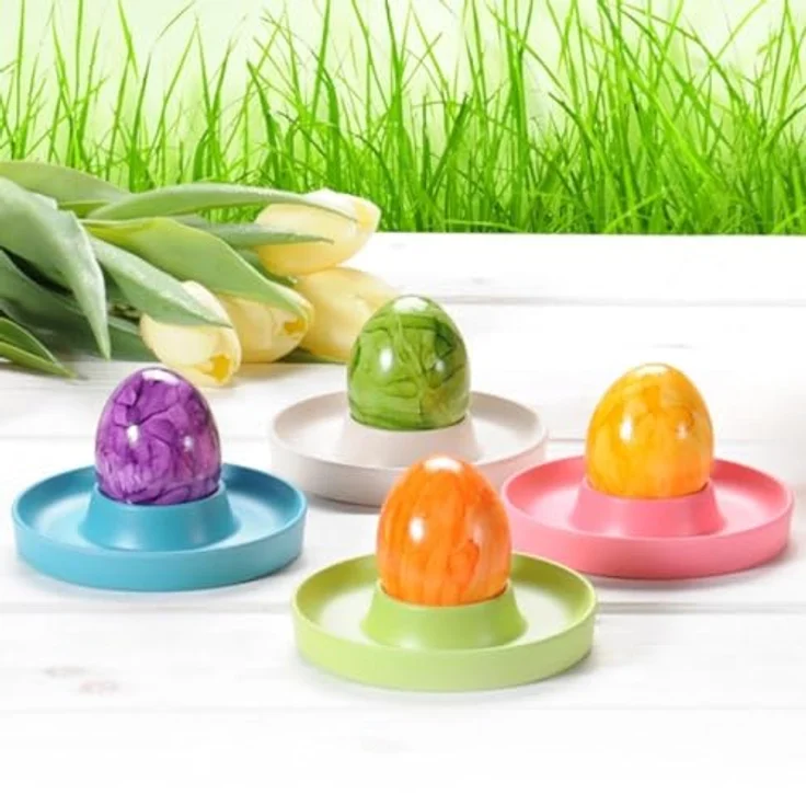 Kesper | Eierbecher, 4er Pack, Material: ø 10 x H 2 cm, Melamin, Maße: cm, Farbe: Weiß | Der ideale Frühstücksbegleiter – Bild 4