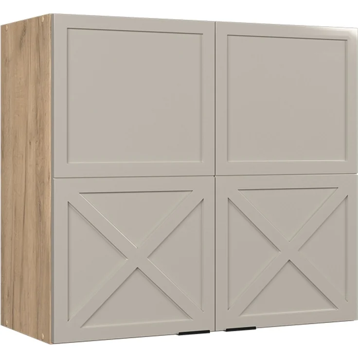 Küchenglasschrank Fame-Line GrauBeige 80 cm Vicco – Bild 1