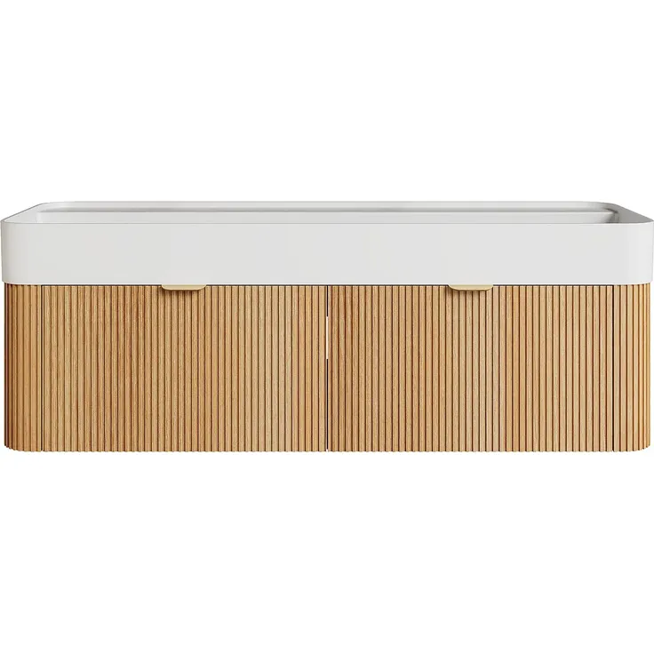 Vente-unique - BULMAS Waschbeckenmöbel Holz, Platte Beige - B 41 cm x H 42 cm x L 120 cm – Bild 2