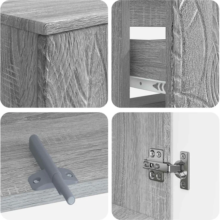 vidaXL 3-teiliges Badezimmer-Schranksystem DELFT 3 stk. Sonoma-Grau 3418032 – Bild 6