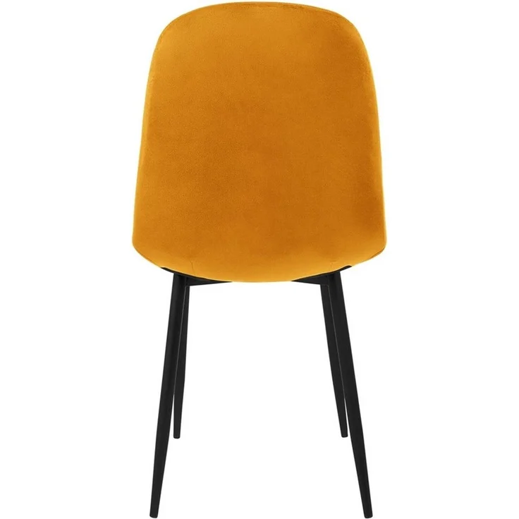 ML-DESIGN Stuhl Esszimmerstuhl mit Rückenlehne, Polsterstuhl mit Metallbeinen (4 St), Wohnzimmerstuhl ergonomisch Gelb mit Samtbezug Küchenstuhl – Bild 3