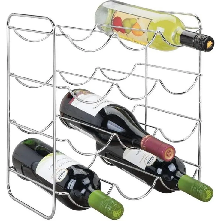 Weinregal Flaschenregal Weinhalter 12 Flaschen mDesign 4 Ebenen Flaschenhalter
