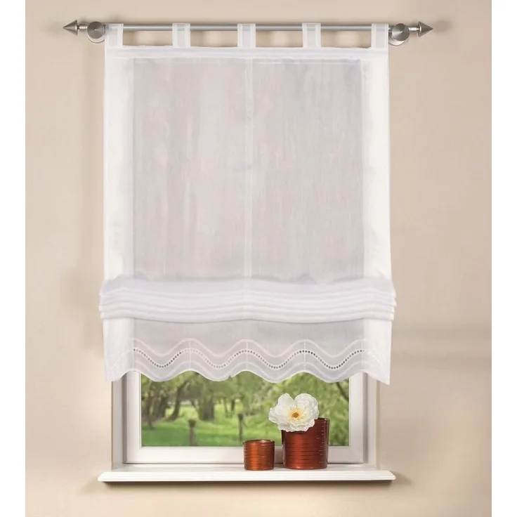 HOME WOHNIDEEN Raffrollo Home Wohnideen Schlaufenrollo Batist Lochstickerei, standard
