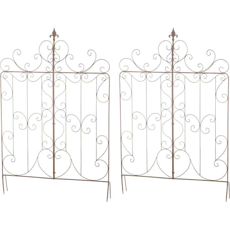 Rankgitter JORIS 2er Set - 99x1x133cm, Metall, Antik-Braun | Rankhilfe Kletterpflanzen Gartendekoration – Bild 1