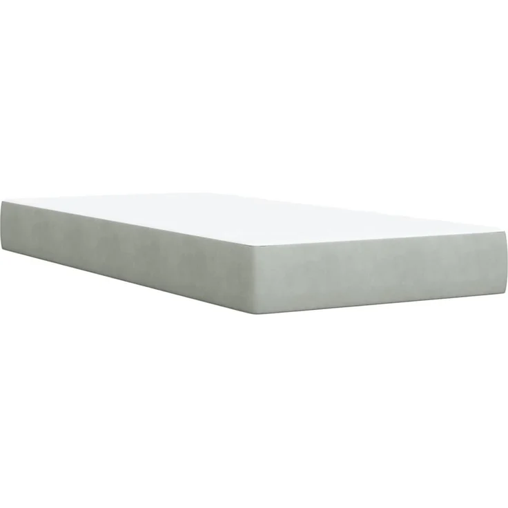 vidaXL Boxspringbett mit Matratze Hellgrau 80x200 cm Samt 3287590 – Bild 7