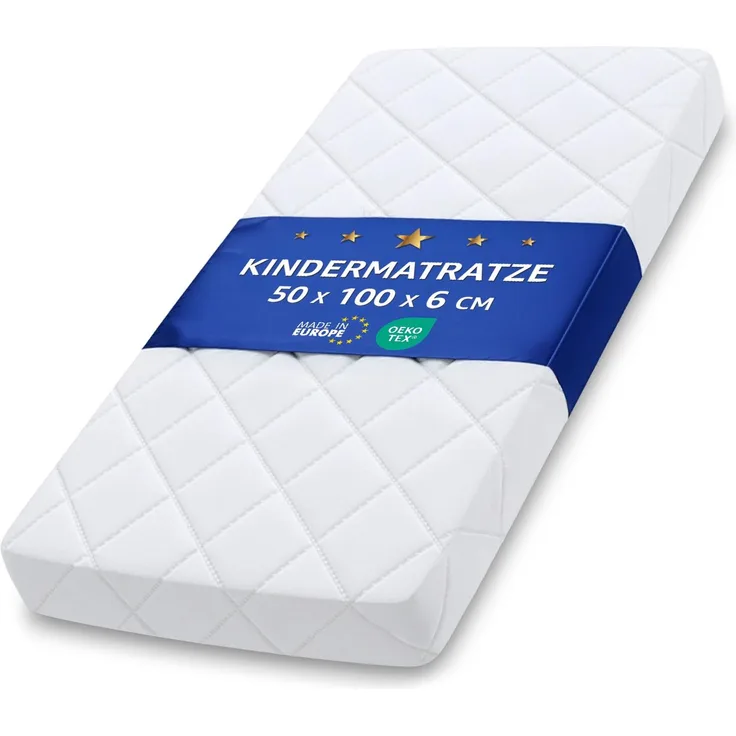 Matratze Kinderbett Mattress 50x100 cm Kindermatratze für Babybett Reisebett Beistellbett und Gitterbett Kinderbettmatratze Bettmatratze für Baby und Kinder 50x100 Oeko-Tex