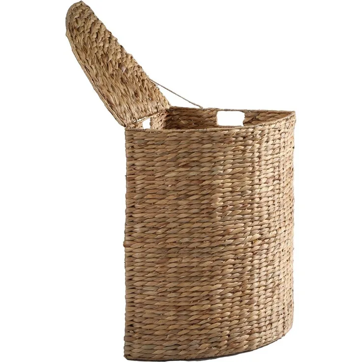 Casâme Eck-Wäschekorb aus Wasserhyazinthe - H66 cm - Helles Holz