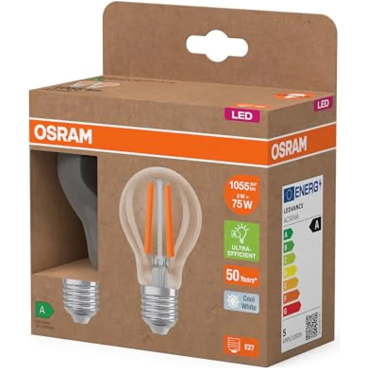 OSRAM LED Birne E27 5W Filament 4.000K, 1055lm, 2er-Pack – Bild 3