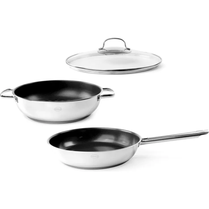 RÖSLE Elegance Set Bratpfanne 28 cm und Servierpfanne 28 cm mit Deckel ProPlex